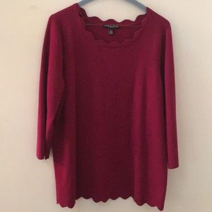 Women’s sweater 3/4 sleeve Cable & Gauge 1X